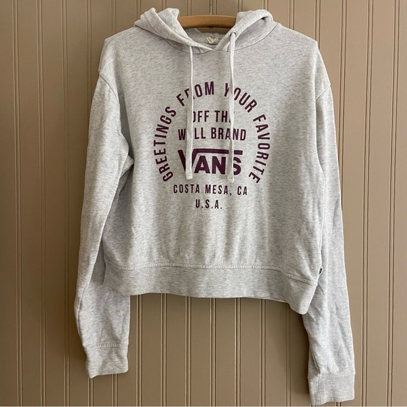 Vans Light Grey Cropped Hoodie Sweater Women’s Size Small - Picture 1 of 4